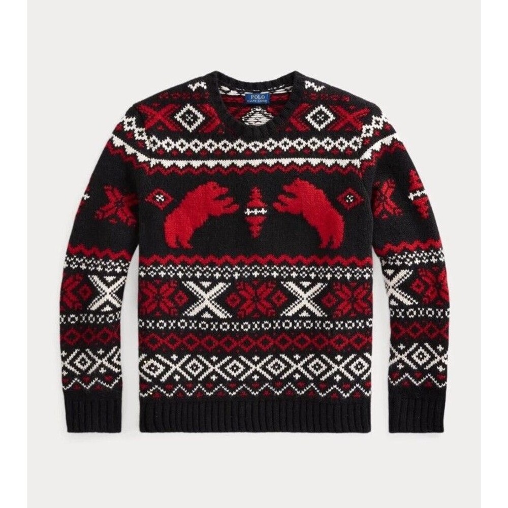 POLO RALPH LAUREN Bear Fair Isle Wool Sweater Size XL NWT New $498 Holiday